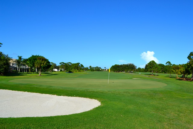 Beautiful homes line the fairways of one of Suntree's private golf courses.